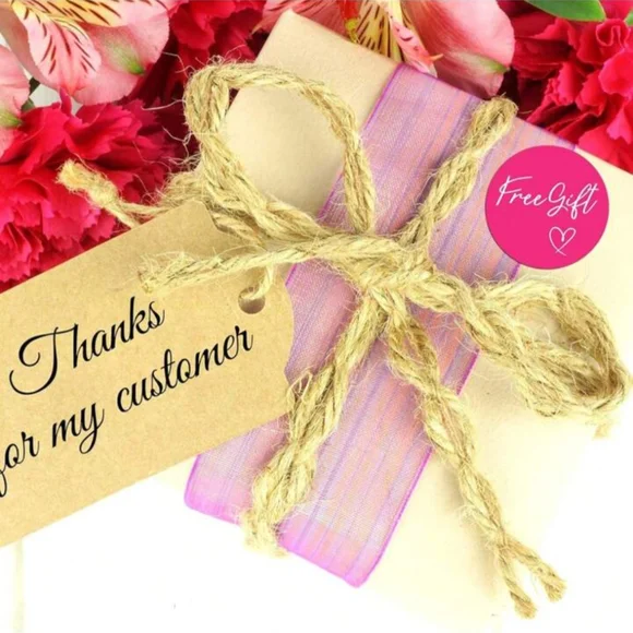 500pcs Thank You Free Gift Stickers Pink - Picture 2 of 5